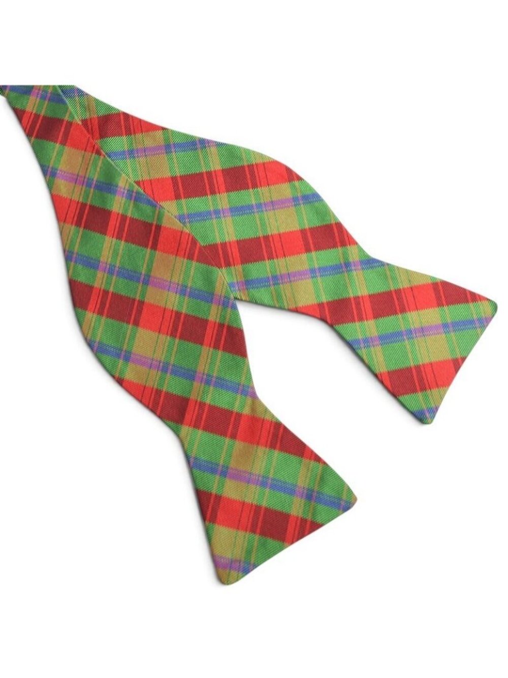 TED BAKER LONDON Mens Green Red Blue PLAID Woven Silk Bow Tie USA NWT